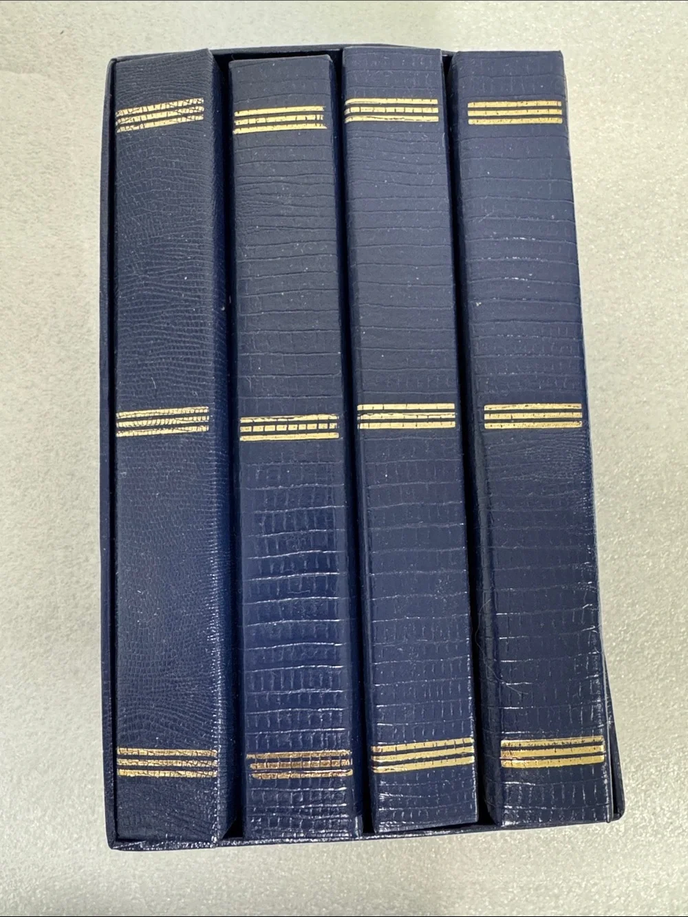 Navy Blue Photo Album Set with Slipcase - 3-Pack